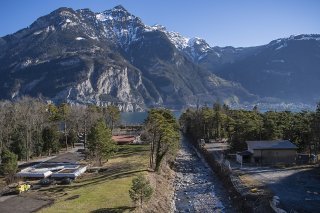 Des explosifs étaient autrefois produits sur la presqu'île d'Isleten, dans le canton d'Uri (archives). KEYSTONE/URS FLUEELER